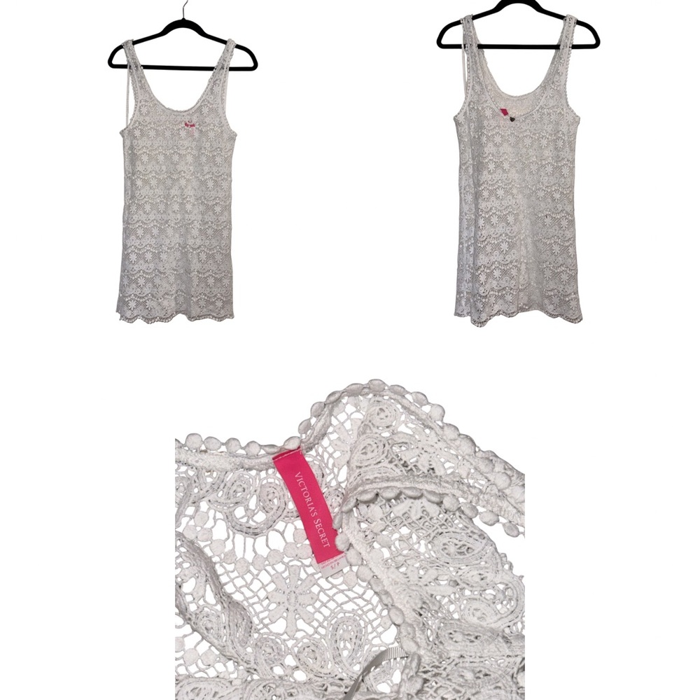 Victoria's Secret White Crochet Tank Dress Cover-Up
